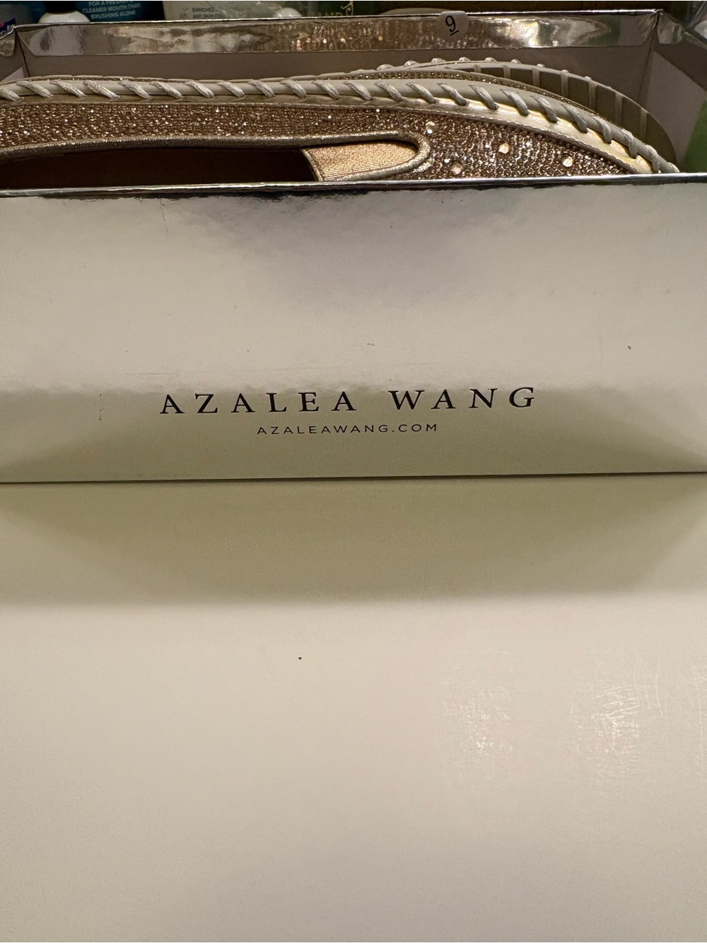 NIB Azalea Wang Brittany Rose Gold Rhinestone Sneakers Size 9 - Picture 12 of 13